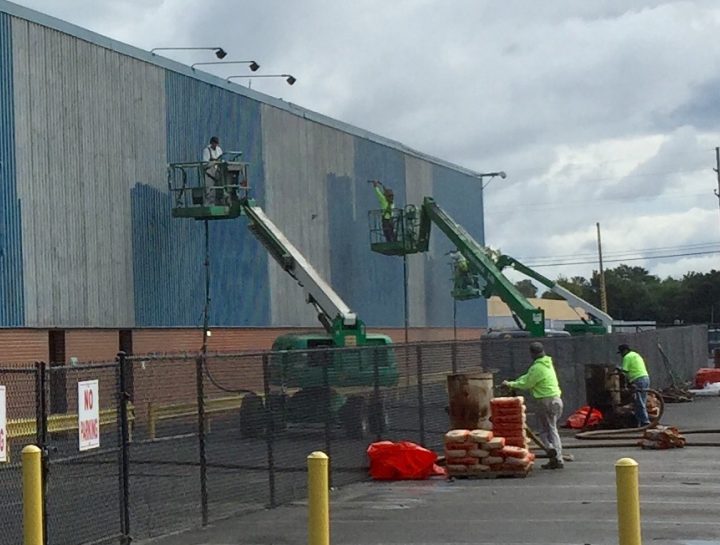 Sandblasting Crew at Work Industrial Abrasive Blasting Services in Central Ohio